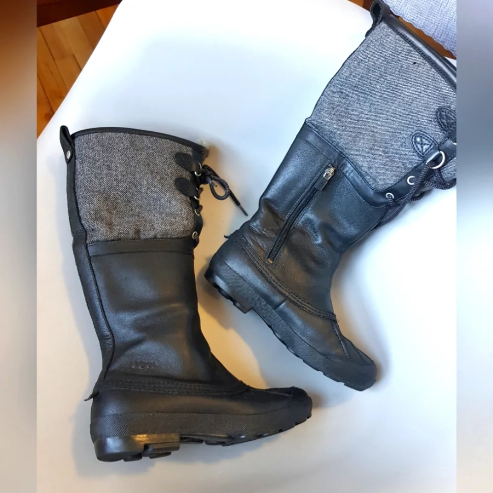 Ugg shearling waterproof tall leather boots - Picture 1 of 13